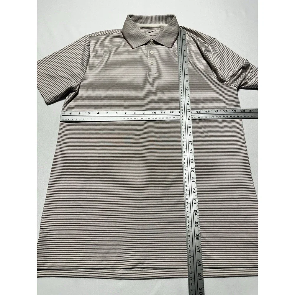 Nike Tour Golf Polo Shirt Mens Small Platinum Violet Dri-FIT Striped FZ7479-110